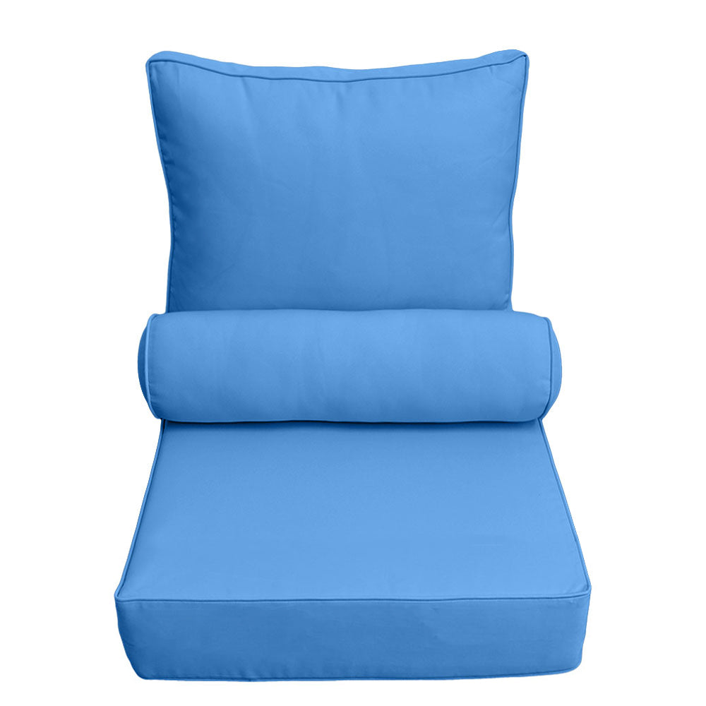 Medium Size 24"x26"x6" Outdoor Deep Seat Cushion with Bolster, Water Repellent, Patio Deep Seat Backrest Cushion Bolster Pillow Insert and Slipcover Set