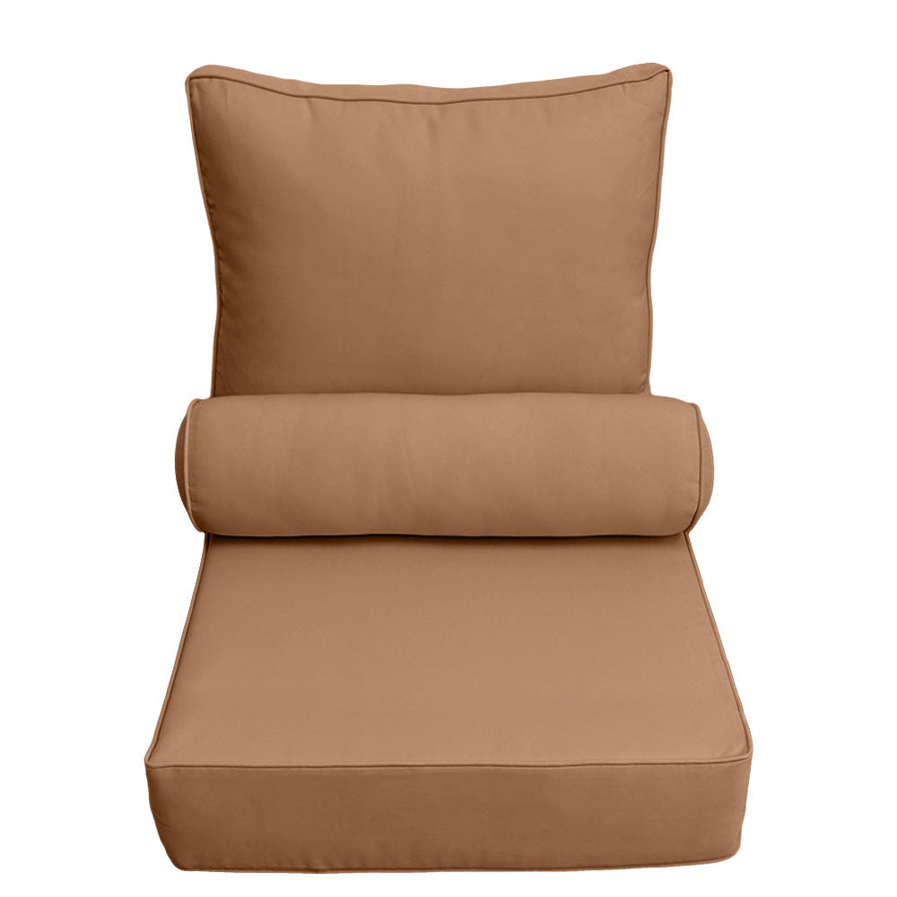 |COVER ONLY| Small Size 23"x24"x6" Outdoor Deep Seat Cushion with Bolster, Water Repellent, Patio Deep Seat Backrest Cushion Bolster Slipcovers Replacement
