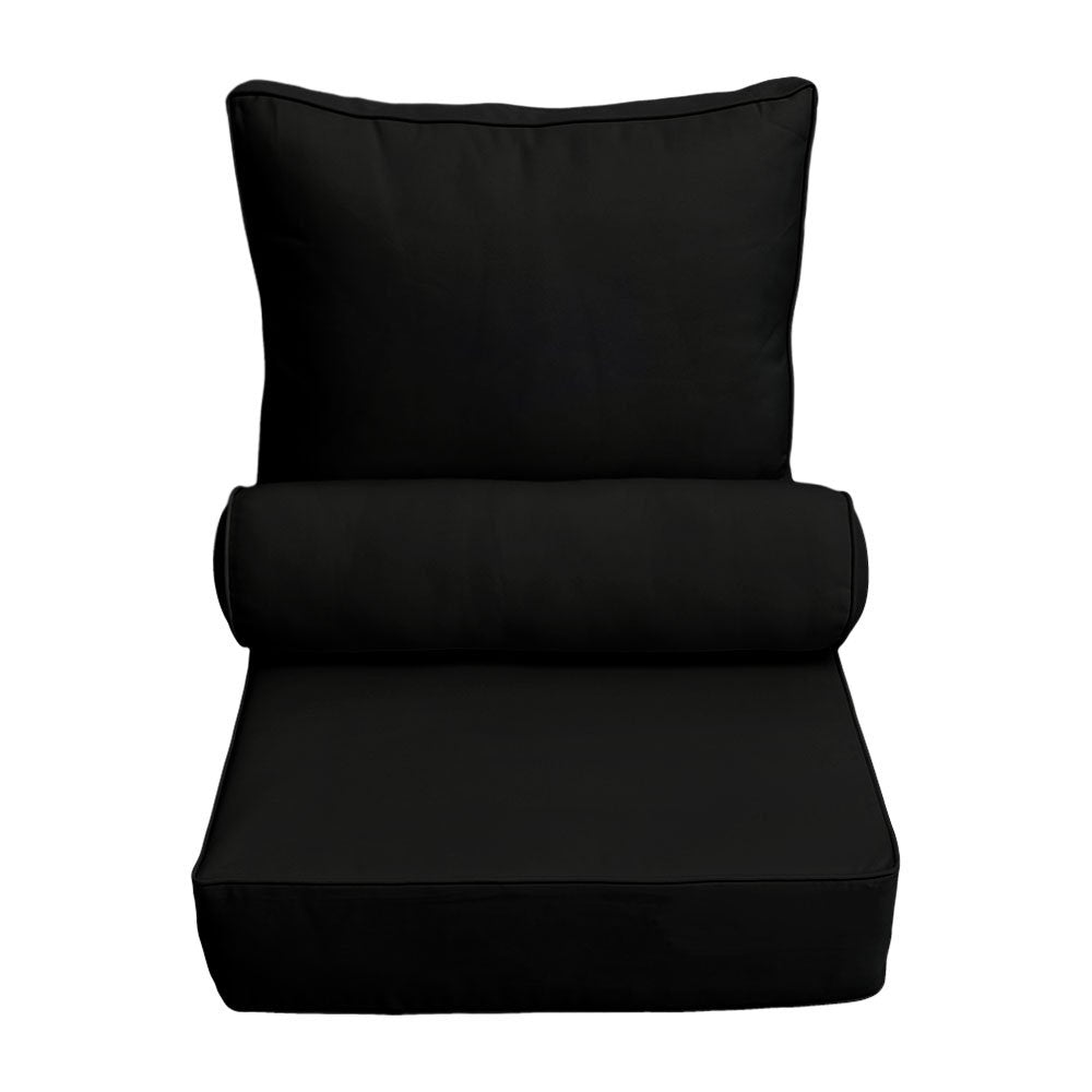 |COVER ONLY| Small Size 23"x24"x6" Outdoor Deep Seat Cushion with Bolster, Water Repellent, Patio Deep Seat Backrest Cushion Bolster Slipcovers Replacement