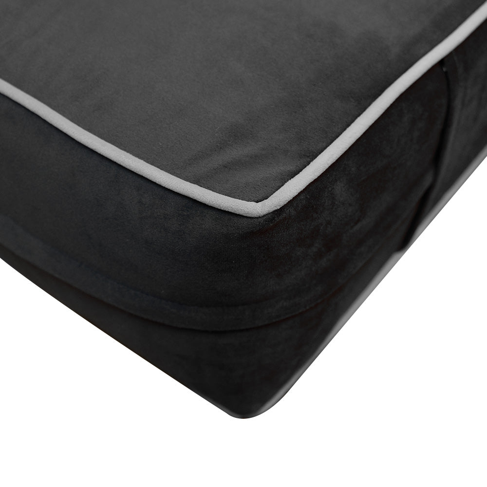 STYLE V2 - Velvet Indoor Daybed Mattress Bolster Backrest Cushion Pillow |COVERS ONLY|
