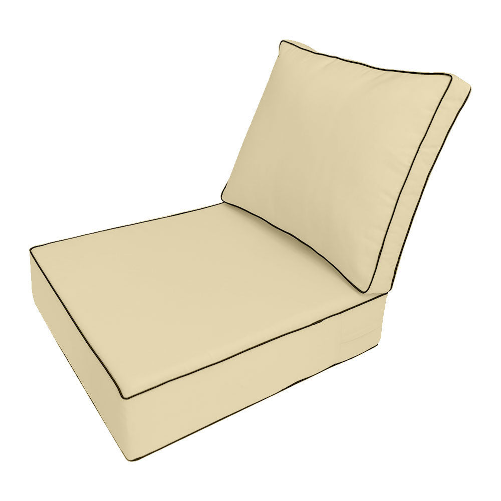 |COVER ONLY| Small Size 23"x24"x6" Outdoor Deep Seat Cushion with Bolster, Water Repellent, Patio Deep Seat Backrest Cushion Bolster Slipcovers Replacement