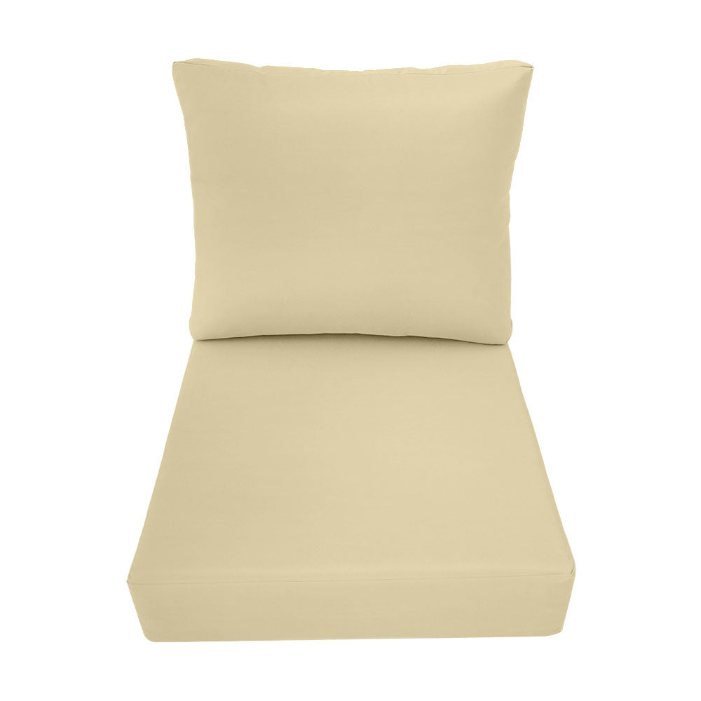 Small Size 23"x24"x6" Outdoor Deep Seat Cushion, Water Repellent, Patio Deep Seat Backrest Cushion Insert & Cover Set