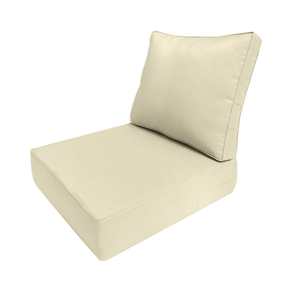 |COVER ONLY| Small Size 23"x24"x6" Outdoor Deep Seat Cushion with Bolster, Water Repellent, Patio Deep Seat Backrest Cushion Bolster Slipcovers Replacement
