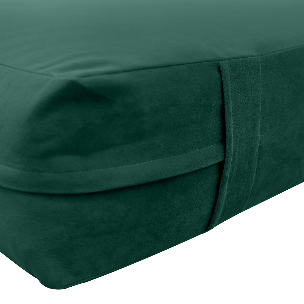 STYLE V2 - Velvet Indoor Daybed Mattress Bolster Backrest Cushion Pillow |COVERS ONLY|