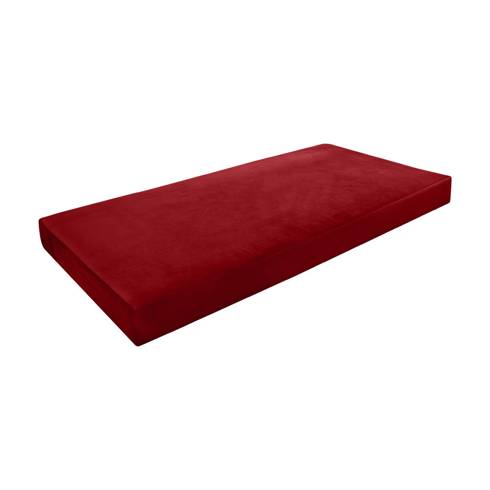 STYLE V6 - Velvet Indoor Daybed Mattress Bolster Cushion Pillow Complete Set
