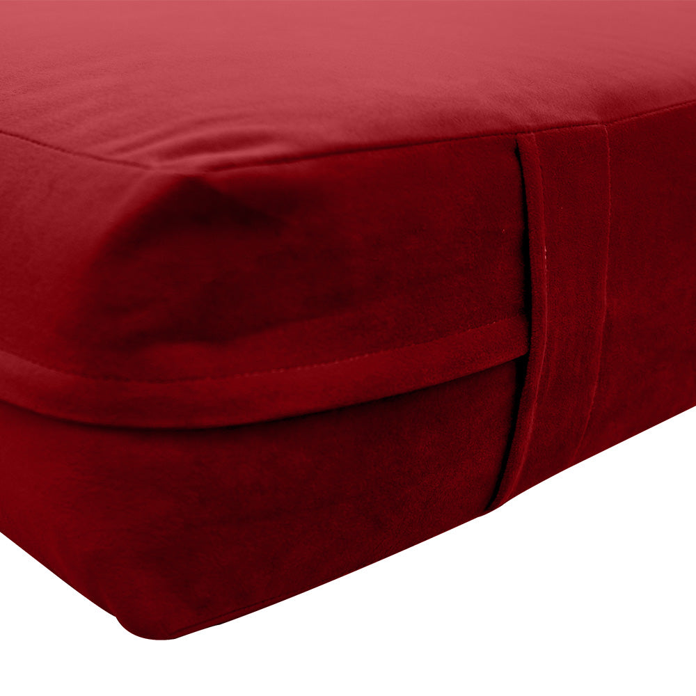 STYLE V3 - Velvet Indoor Daybed Mattress Bolster Backrest Cushion Pillow |COVERS ONLY|