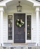 23" Spring Botanical Farmhouse Real Touch Artificial Magnolia Wreath Silk Floral Home Decoration