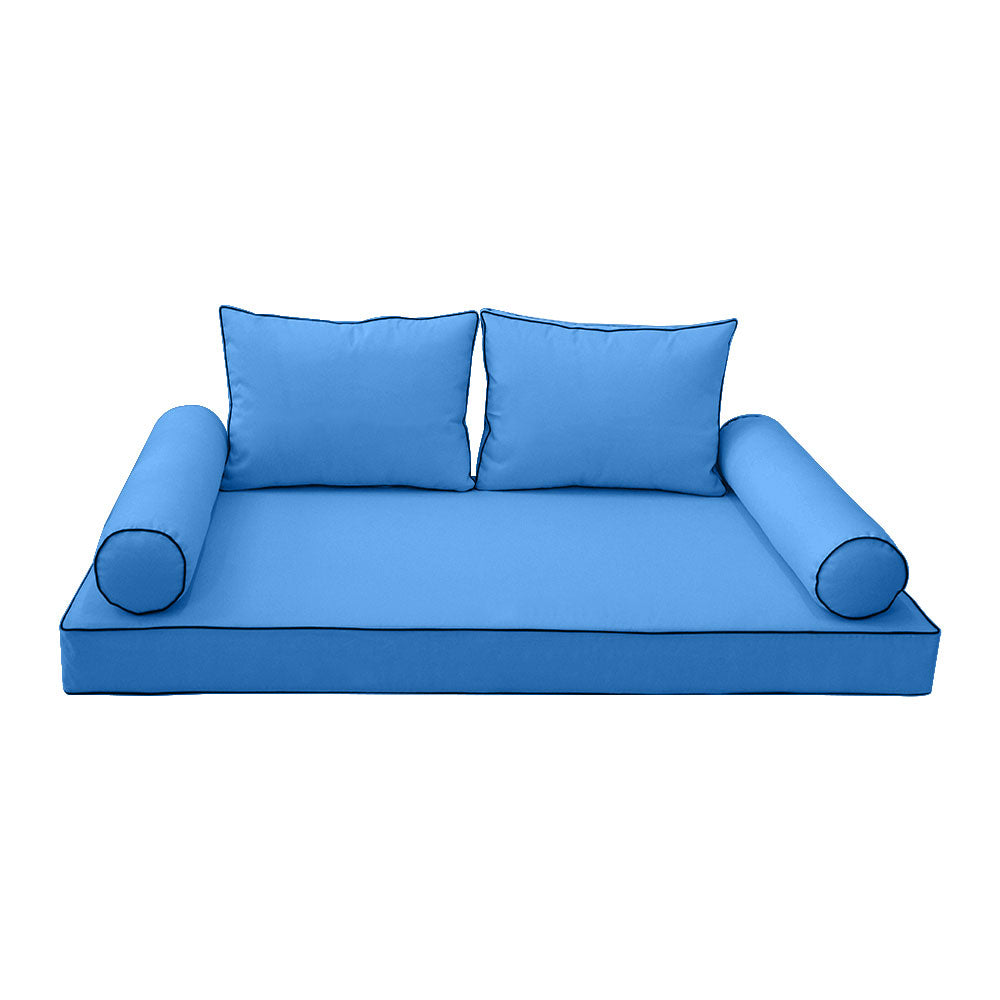 STYLE 1 - Mattress & Pillow Bolster Cushion Cover and Insert for Outdoor Indoor Daybed Porch Swing Bed Crib Size