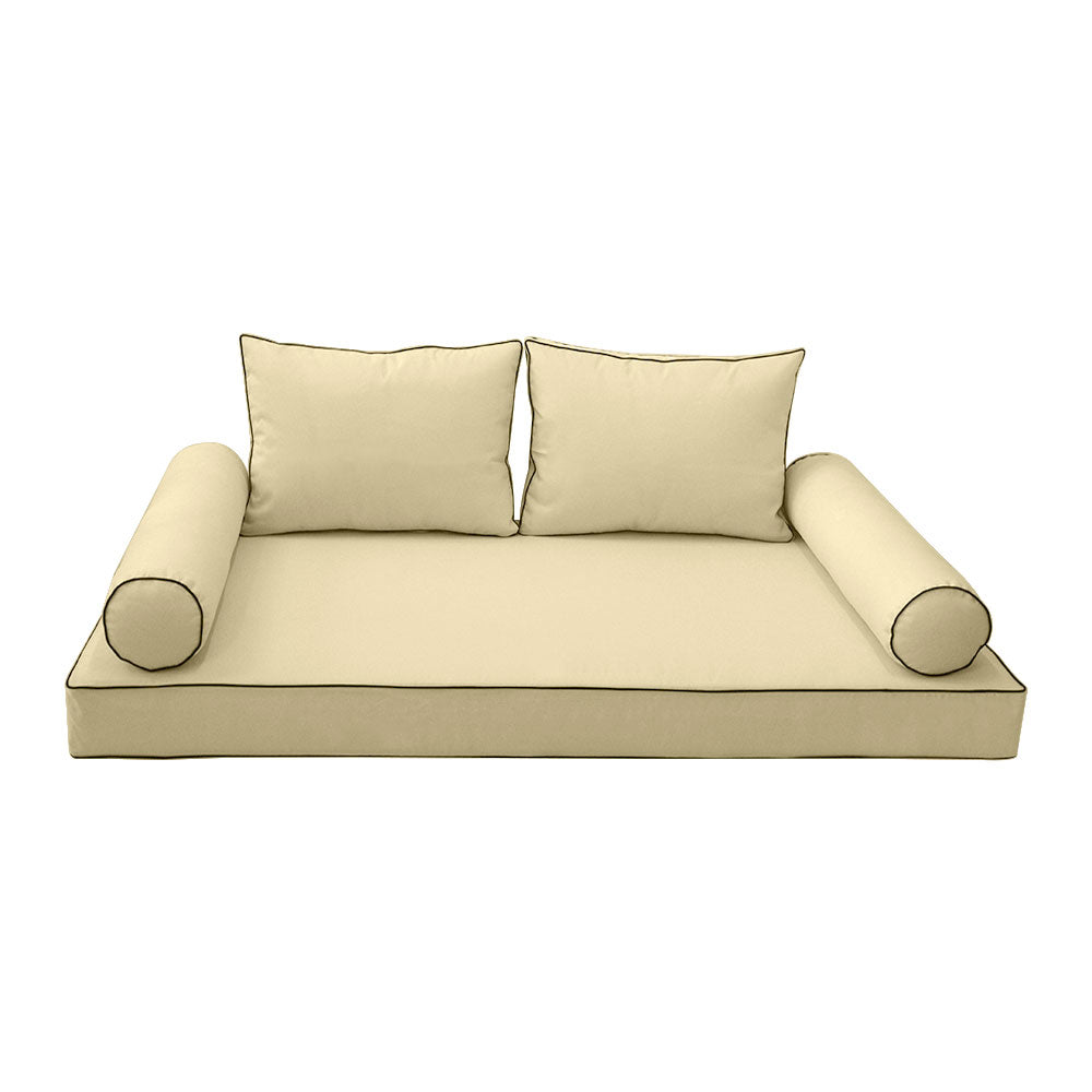 STYLE 1 - Mattress & Pillow Bolster Cushion Cover and Insert for Outdoor Indoor Daybed Porch Swing Bed Crib Size