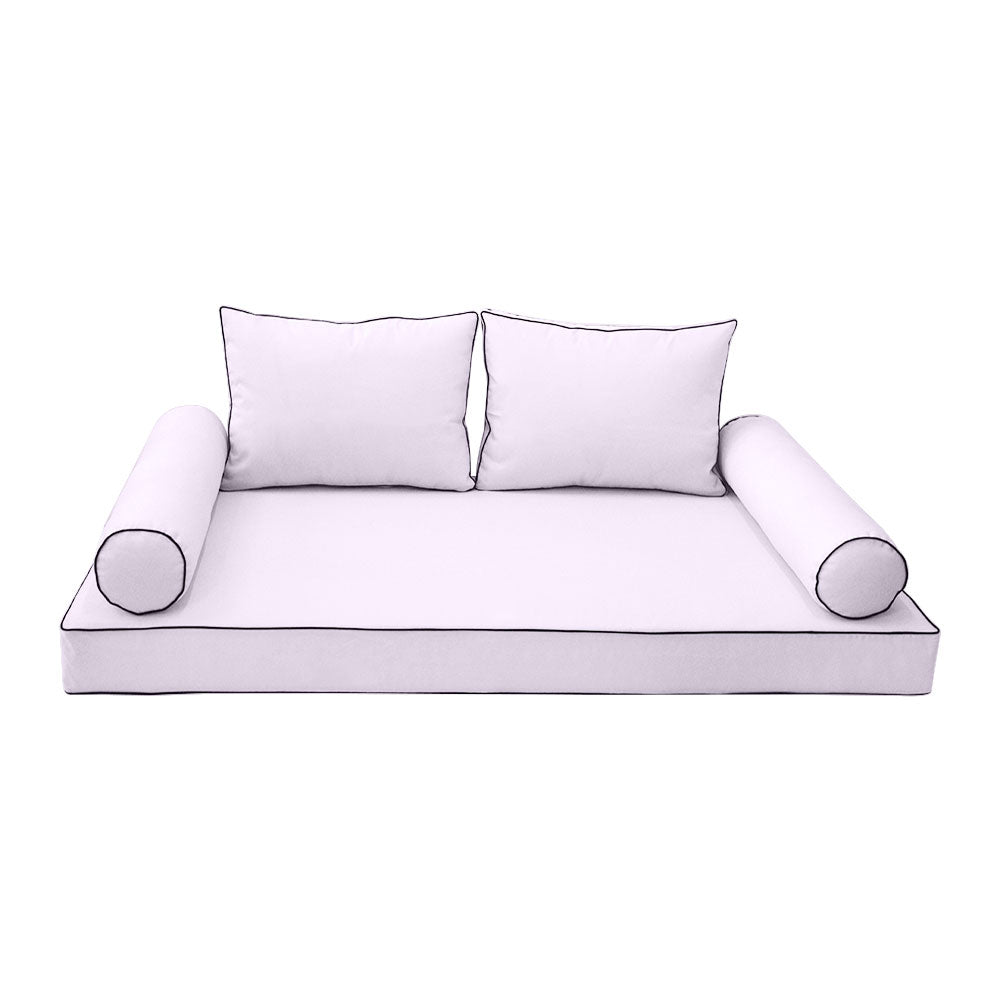 STYLE 1 - Mattress & Pillow Bolster Cushion Cover and Insert for Outdoor Indoor Daybed Porch Swing Bed Crib Size