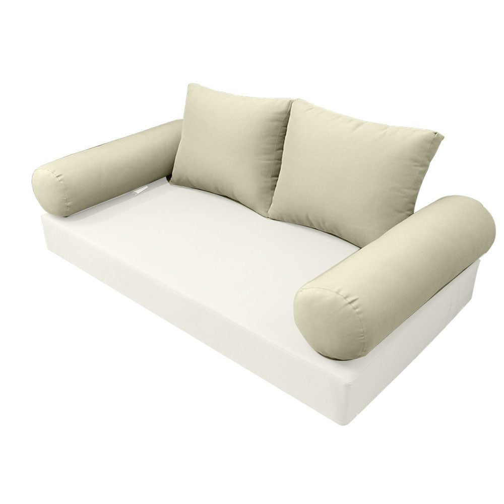 STYLE 1 Pillow & Bolster Cushion for Outdoor Indoor Daybed Porch Swing Bed Full Size | COVERS ONLY |
