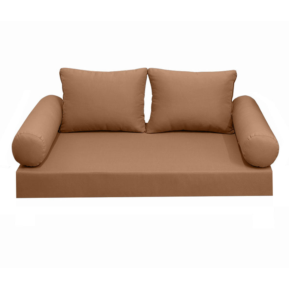 STYLE 1 - Mattress & Pillow Bolster Cushion Cover and Insert for Outdoor Indoor Daybed Porch Swing Bed Crib Size