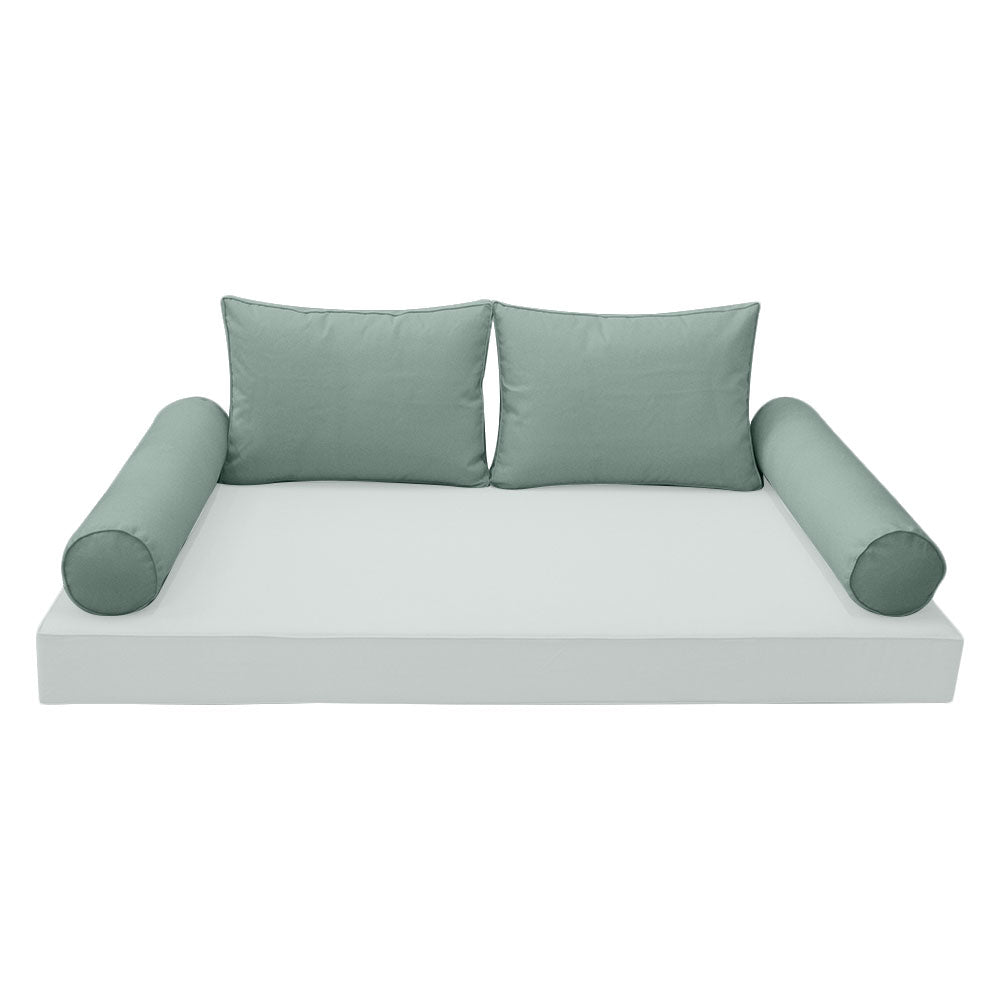 STYLE 1 Pillow & Bolster Cushion for Outdoor Indoor Daybed Porch Swing Bed Full Size | COVERS ONLY |