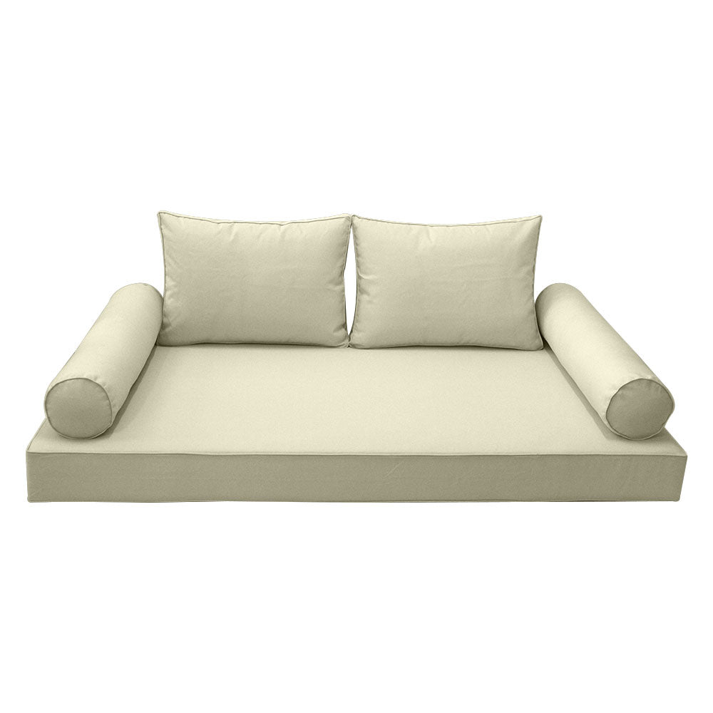 STYLE 1 - Mattress & Pillow Bolster Cushion Cover and Insert for Outdoor Indoor Daybed Porch Swing Bed Crib Size