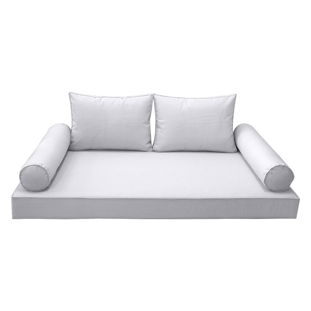 STYLE 1 - Mattress & Pillow Bolster Cushion Cover and Insert for Outdoor Indoor Daybed Porch Swing Bed Crib Size