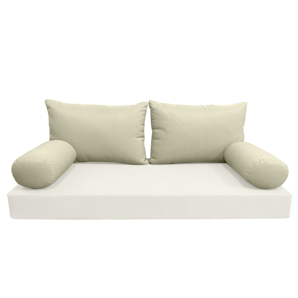 STYLE 2 Pillow & Bolster Cushion for Outdoor Indoor Daybed Porch Swing Bed Full Size | COVERS ONLY |