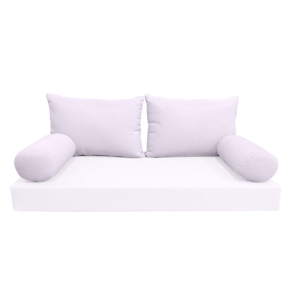 STYLE 2 Pillow & Bolster Cushion for Outdoor Indoor Daybed Porch Swing Bed Queen Size | COVERS ONLY |
