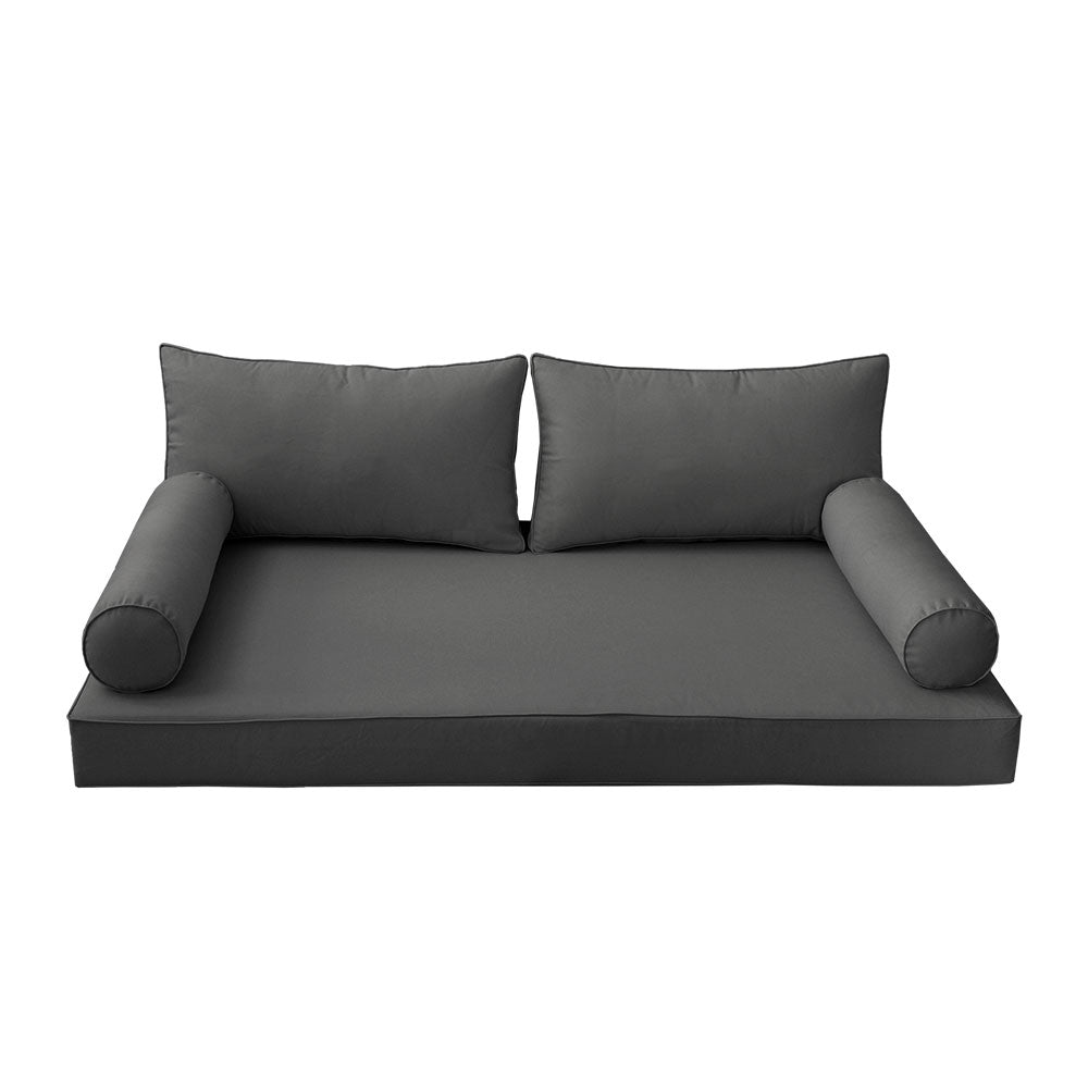 STYLE 2 - Mattress & Pillow Bolster Cushion Cover and Insert for Outdoor Indoor Daybed Porch Swing Bed Twin Size