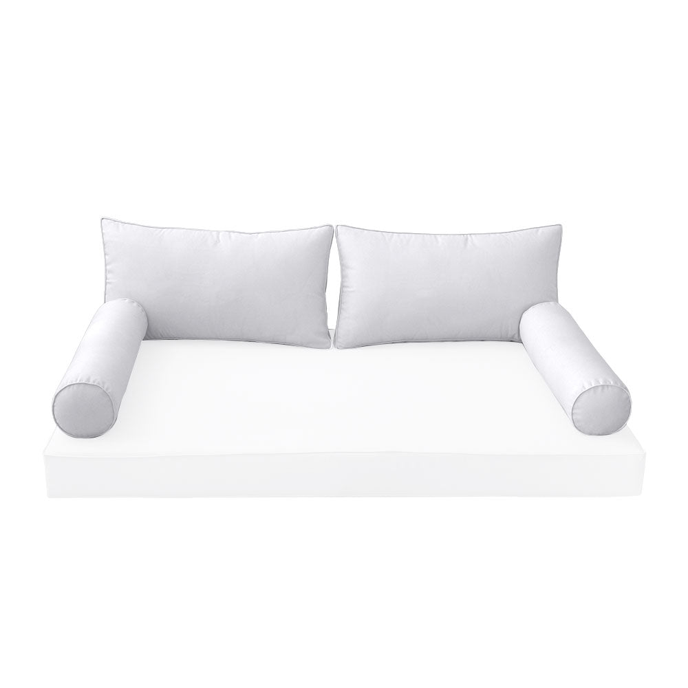 STYLE 2 Pillow & Bolster Cushion for Outdoor Indoor Daybed Porch Swing Bed Queen Size | COVERS ONLY |