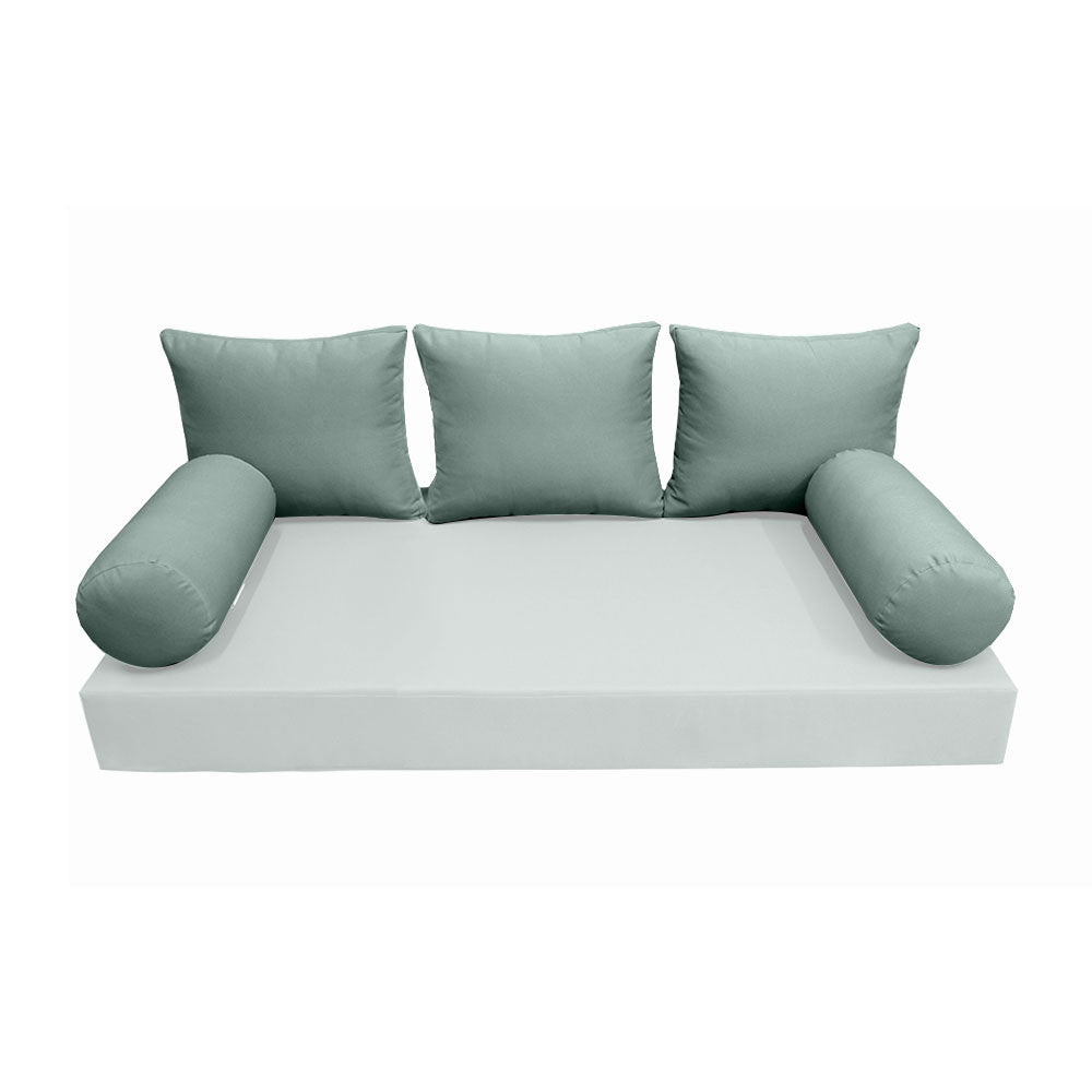 STYLE 3 Pillow & Bolster Cushion for Outdoor Indoor Daybed Porch Swing Bed Queen Size | COVERS ONLY |