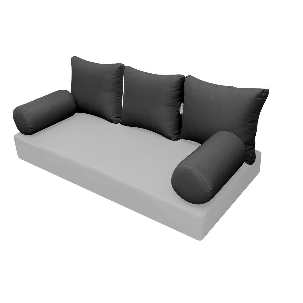 STYLE 3 Pillow & Bolster Cushion for Outdoor Indoor Daybed Porch Swing Bed Full Size | COVERS ONLY |