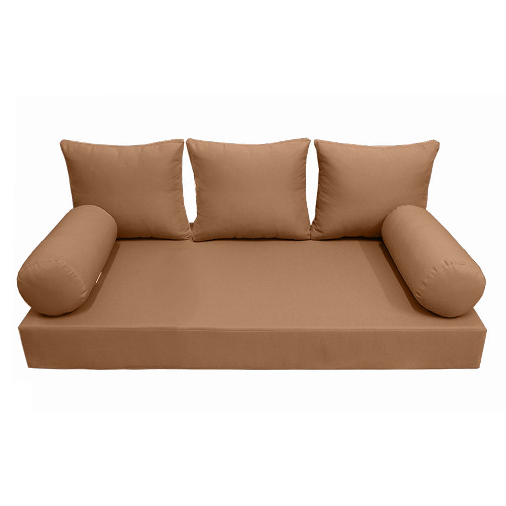 STYLE 3 - Mattress & Pillow Bolster Cushion Cover and Insert for Outdoor Indoor Daybed Porch Swing Bed Twin-XL Size