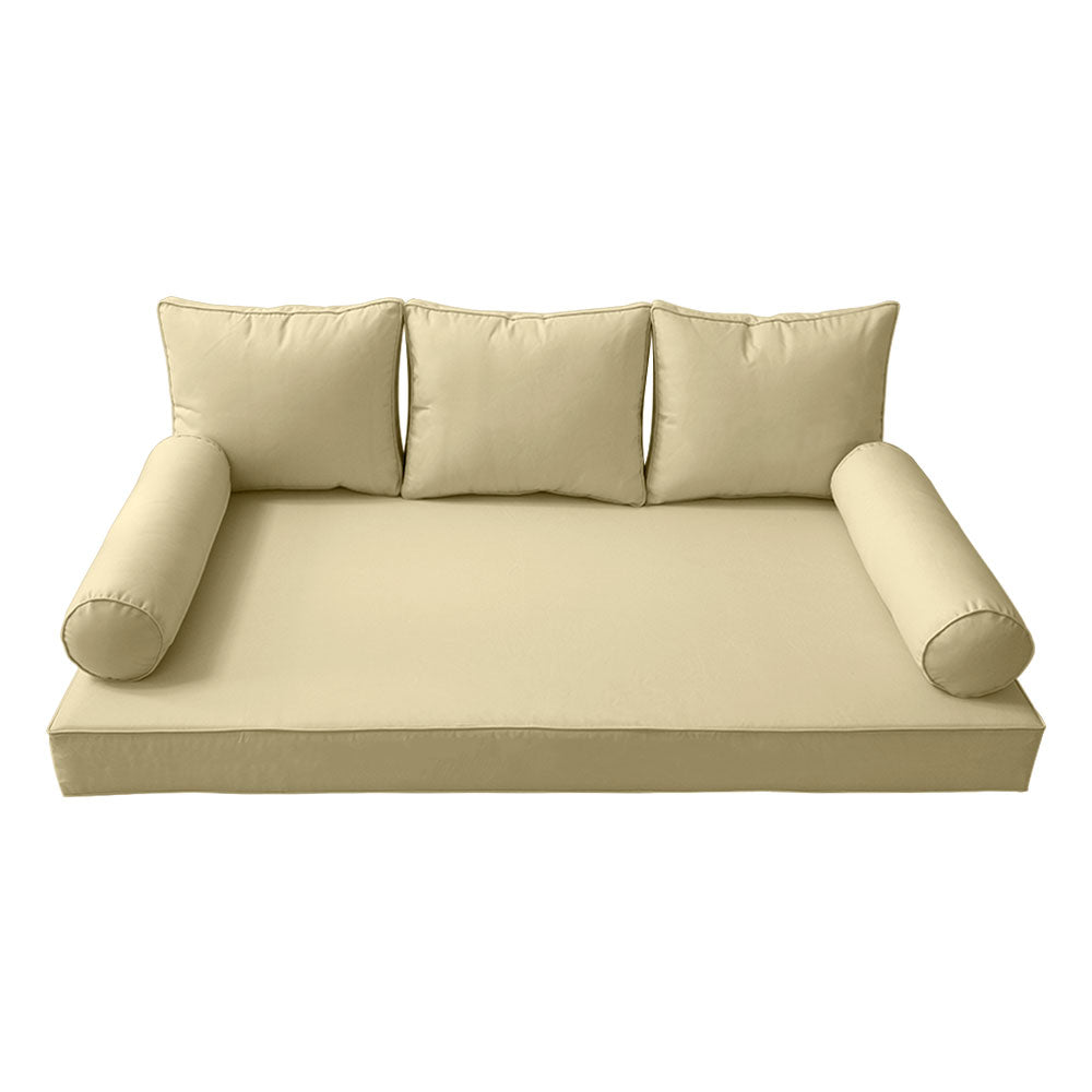 STYLE 3 - Mattress & Pillow Bolster Cushion Cover and Insert for Outdoor Indoor Daybed Porch Swing Bed Twin Size