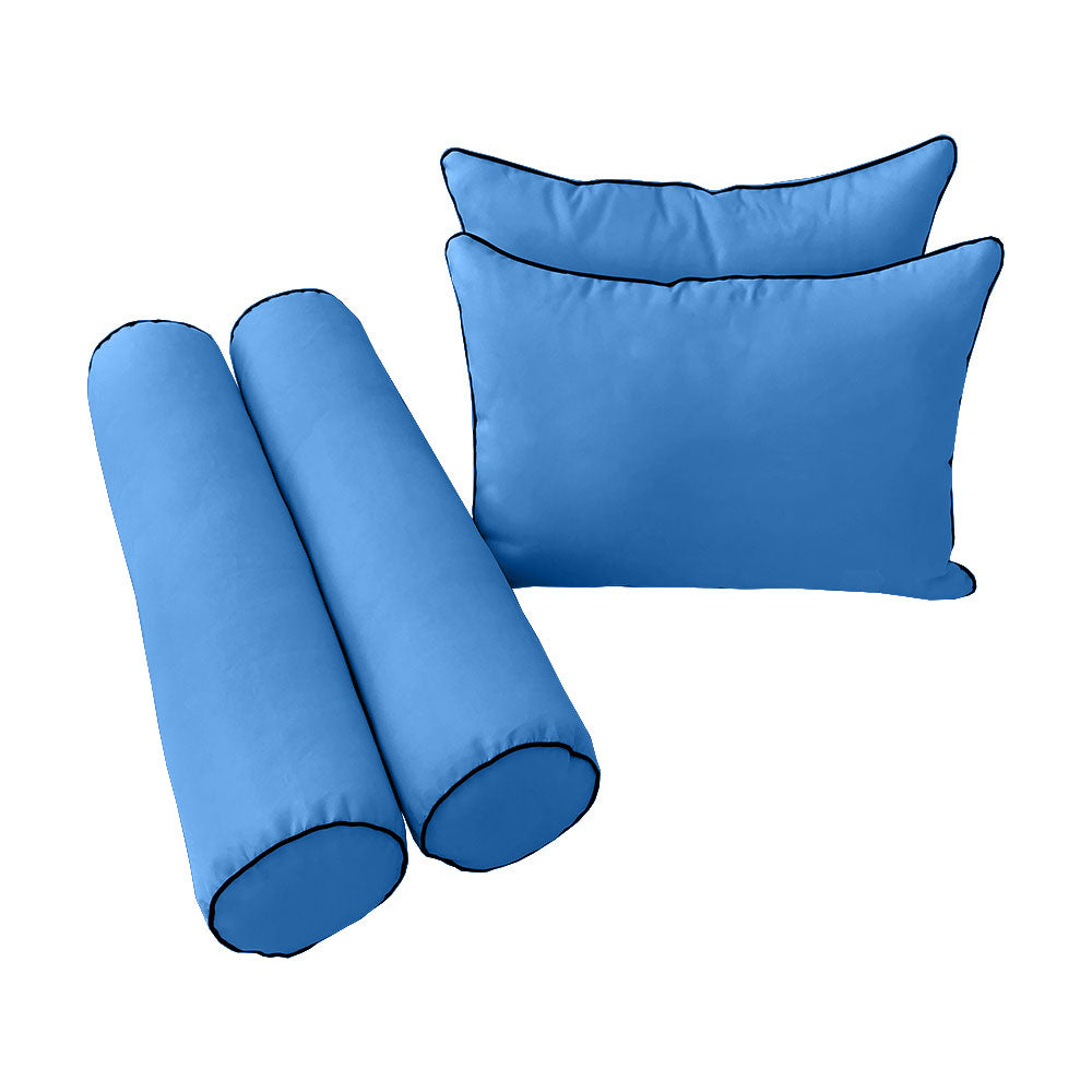 STYLE 4 Pillow & Bolster Cushion for Outdoor Indoor Daybed Porch Swing Bed Full Size | COVERS ONLY |