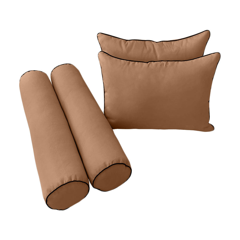 STYLE 4 Pillow & Bolster Cushion for Outdoor Indoor Daybed Porch Swing Bed Full Size | COVERS ONLY |