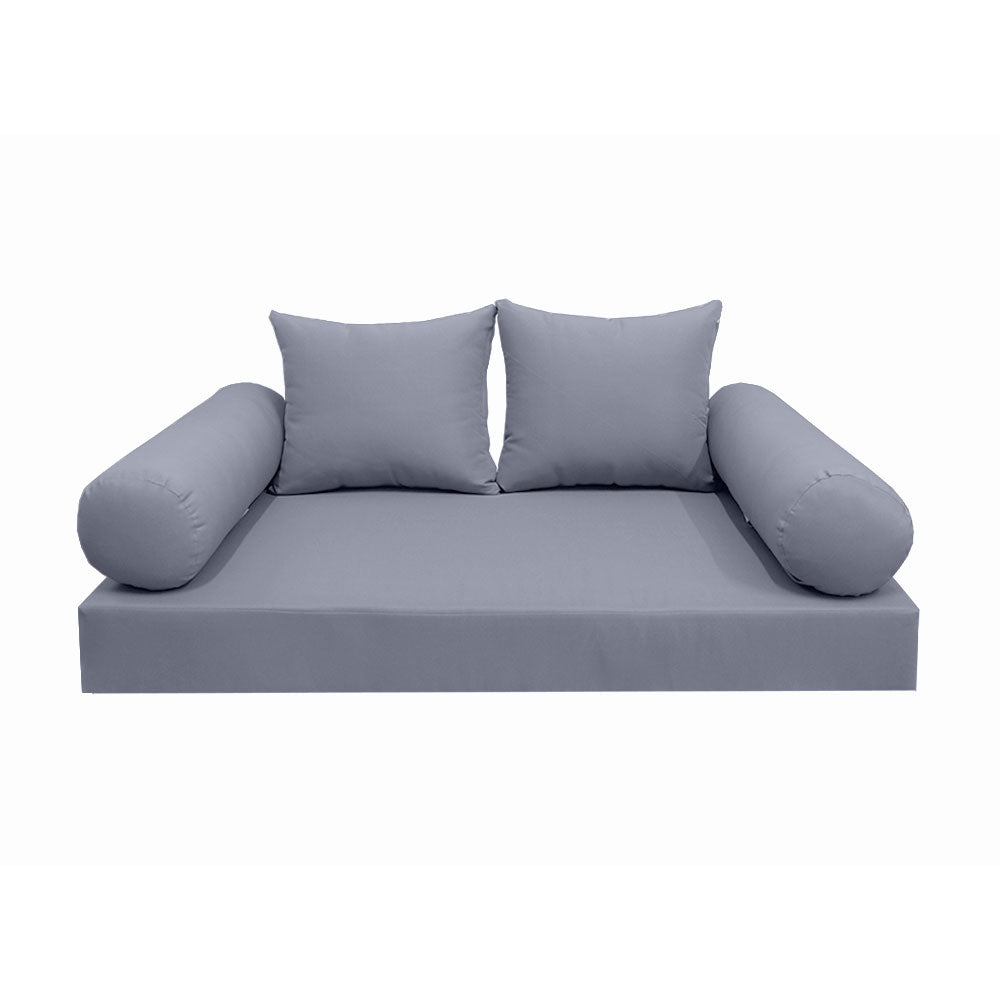 Modern outdoor daybed cushion set with two bolsters and two pillows, ideal for patio, porch, or indoor lounge spaces. — cover only