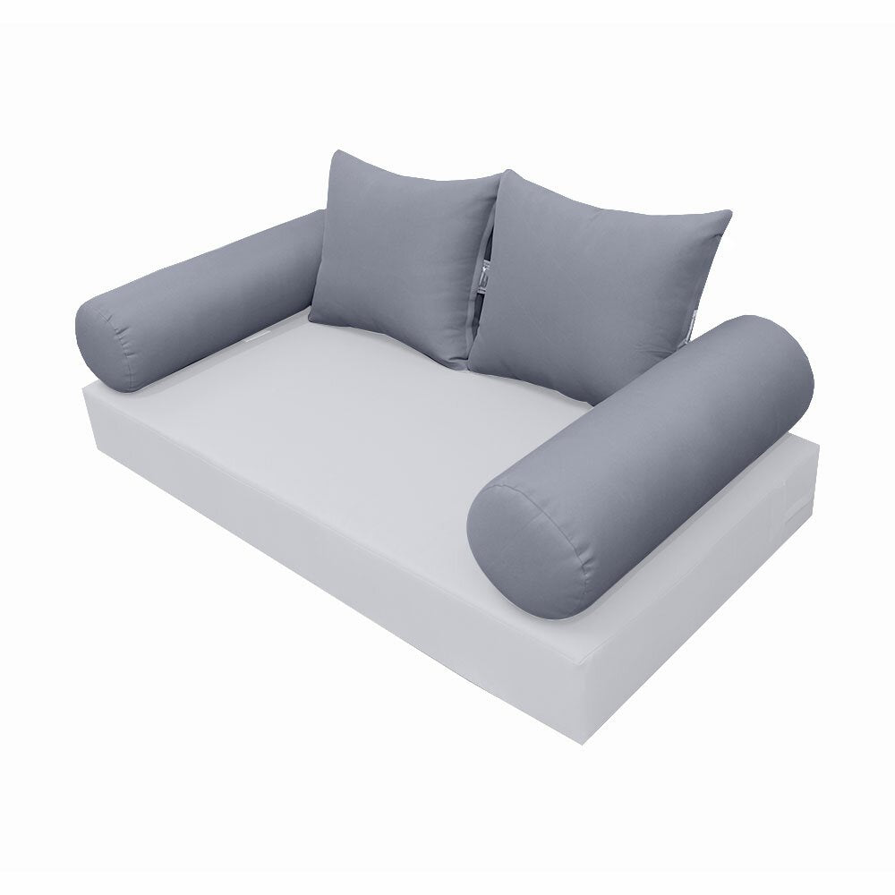 STYLE 4 Pillow & Bolster Cushion for Outdoor Indoor Daybed Porch Swing Bed Twin Size | COVERS ONLY |