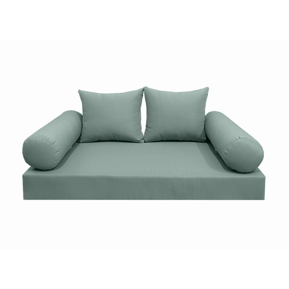 STYLE 4 - Mattress & Pillow Bolster Cushion for Outdoor Indoor Daybed Porch Swing Bed Crib Size | COVERS ONLY |