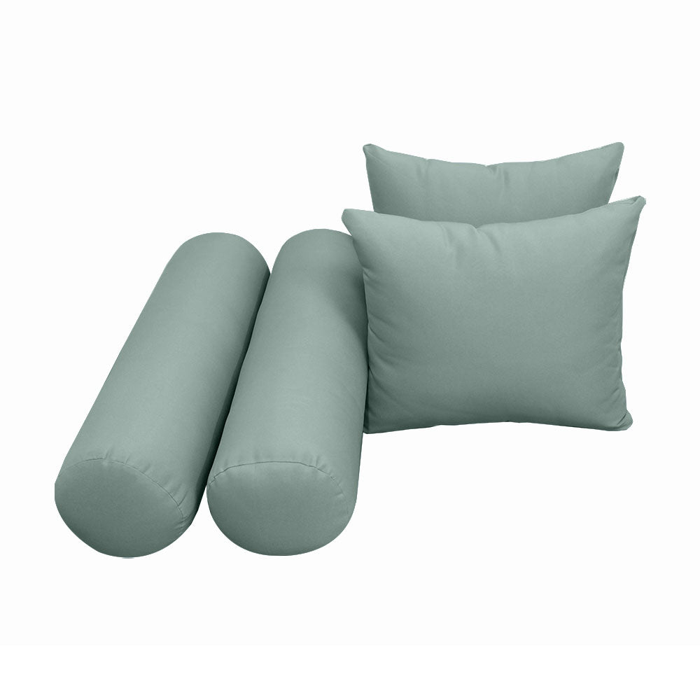 STYLE 4 Pillow & Bolster Cushion for Outdoor Indoor Daybed Porch Swing Bed Full Size | COVERS ONLY |