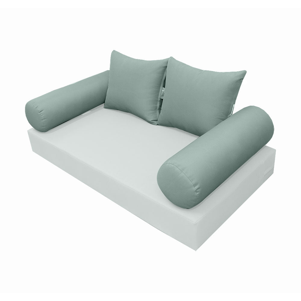 STYLE 4 Pillow & Bolster Cushion for Outdoor Indoor Daybed Porch Swing Bed Full Size | COVERS ONLY |