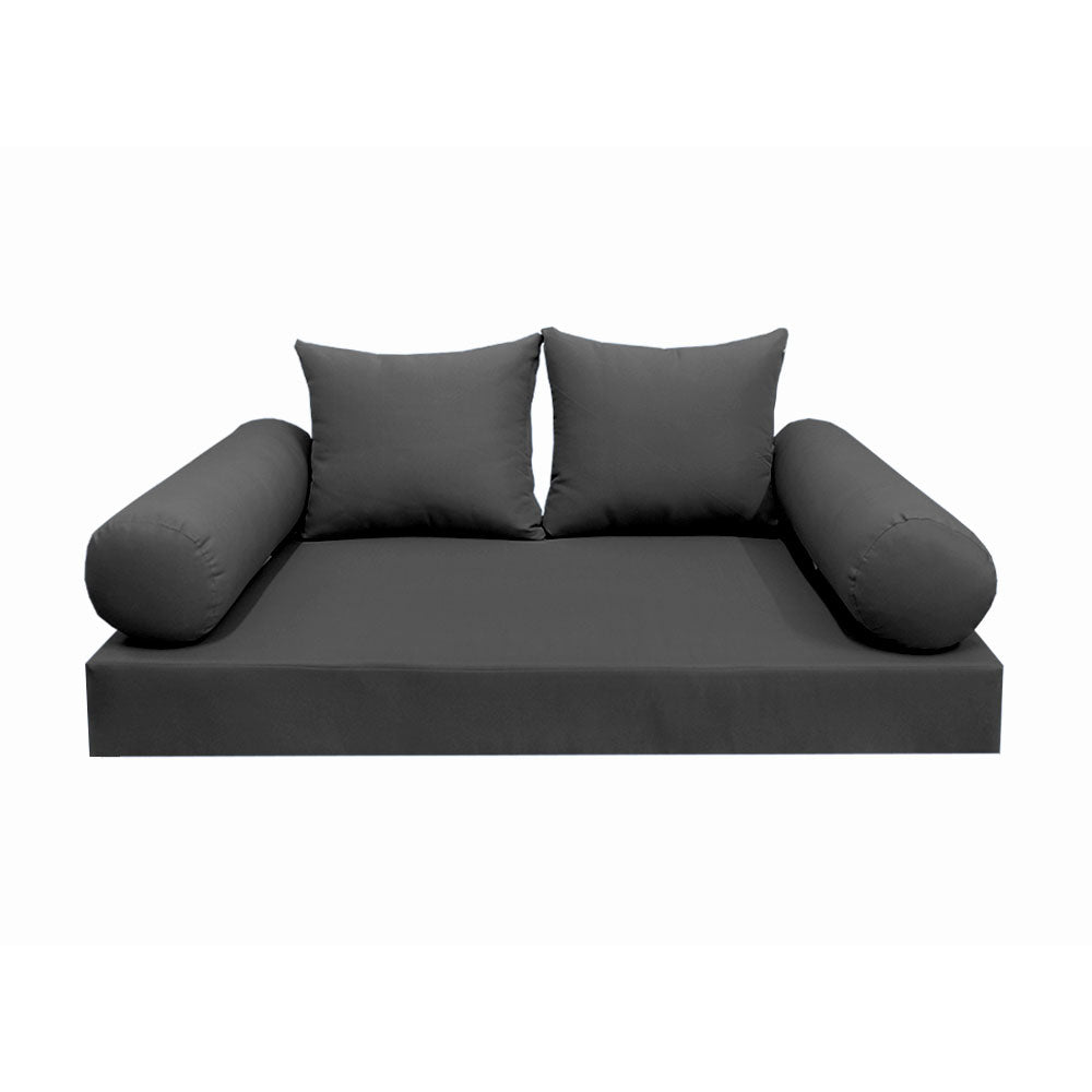 STYLE 4 - Mattress & Pillow Bolster Cushion Cover and Insert for Outdoor Indoor Daybed Porch Swing Bed Twin Size