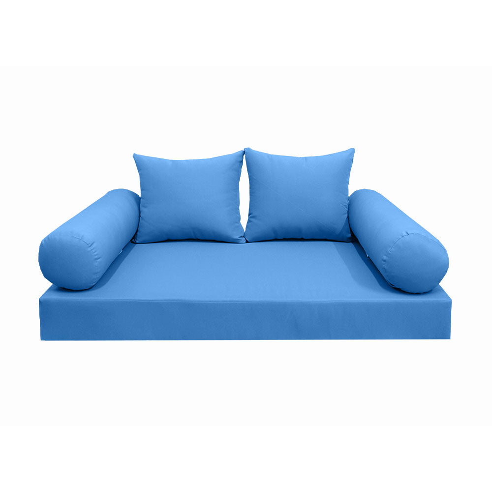 STYLE 4 - Mattress & Pillow Bolster Cushion for Outdoor Indoor Daybed Porch Swing Bed Twin Size | COVERS ONLY |