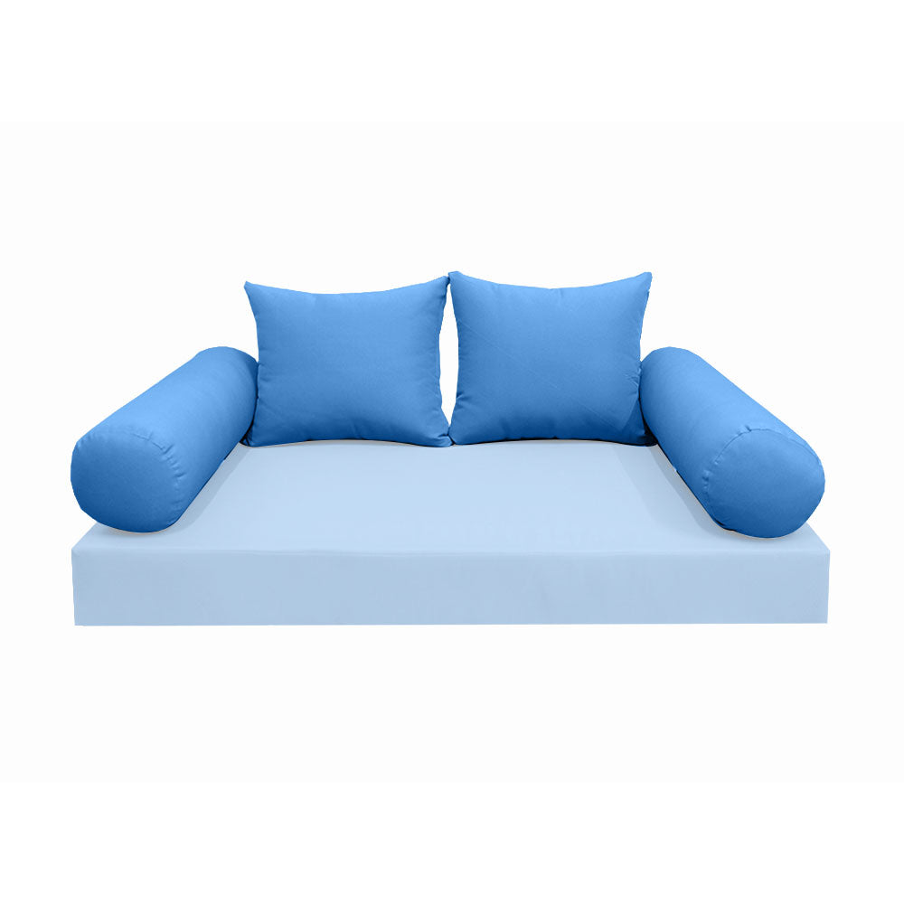 STYLE 4 Pillow & Bolster Cushion for Outdoor Indoor Daybed Porch Swing Bed Full Size | COVERS ONLY |