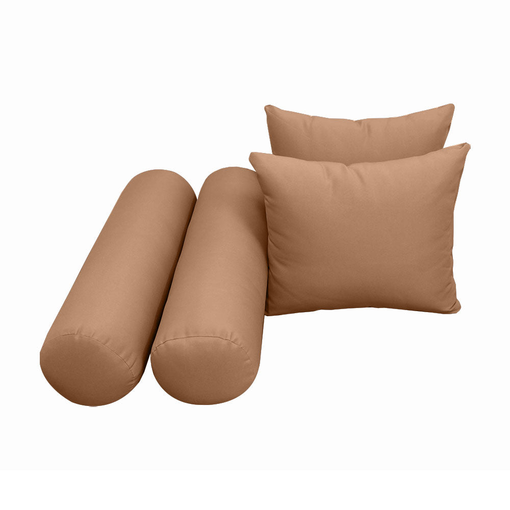 STYLE 4 Pillow & Bolster Cushion for Outdoor Indoor Daybed Porch Swing Bed Full Size | COVERS ONLY |