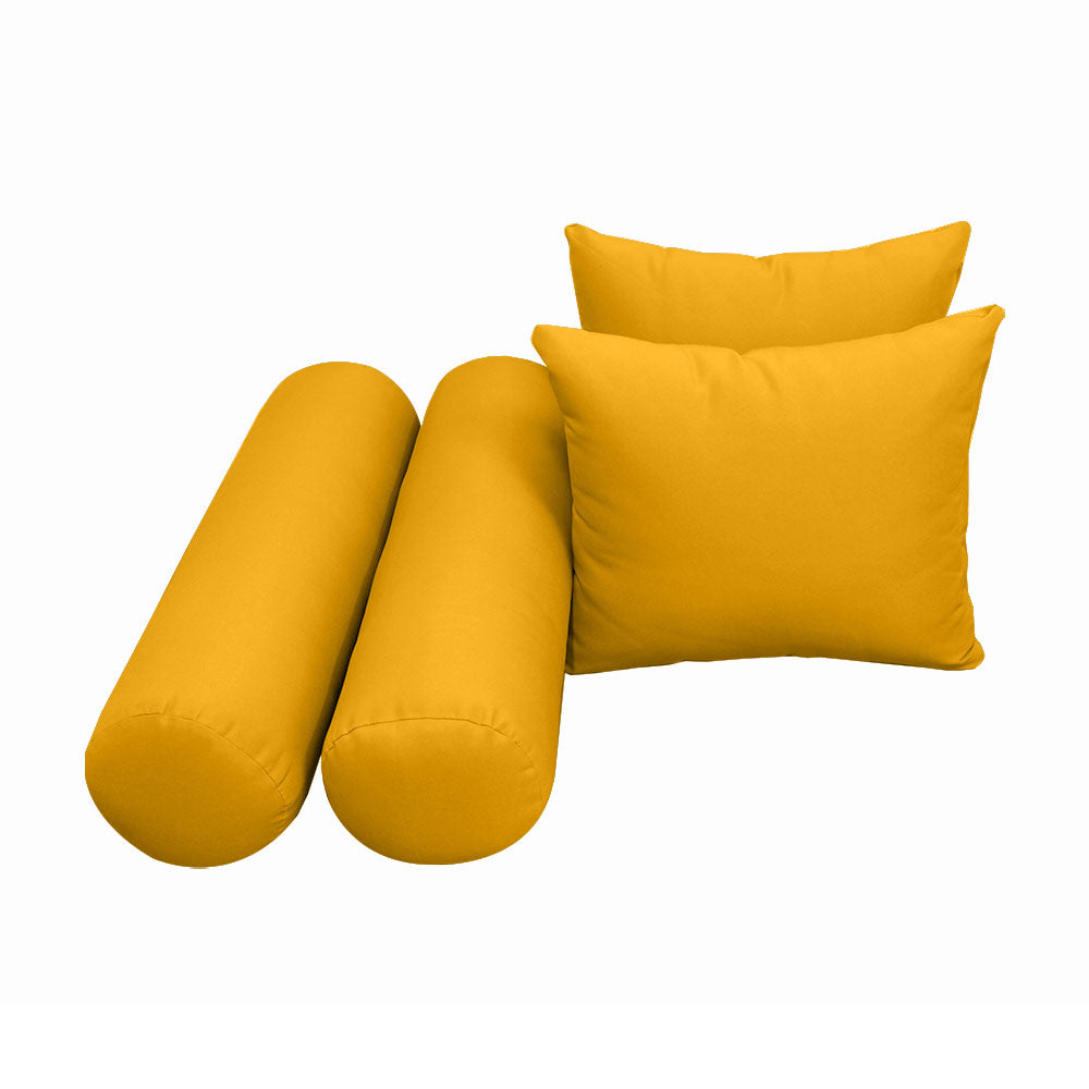 STYLE 4 Pillow & Bolster Cushion for Outdoor Indoor Daybed Porch Swing Bed Full Size | COVERS ONLY |
