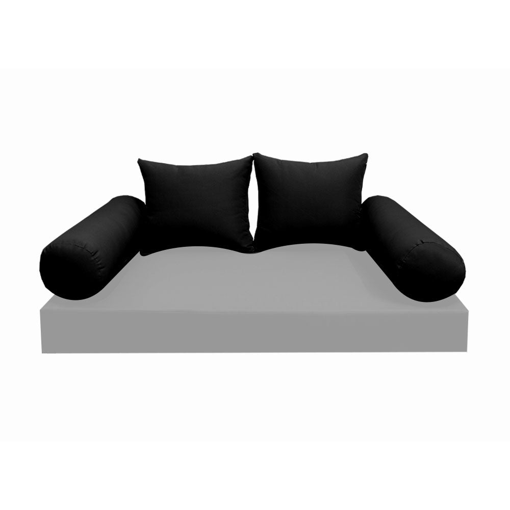 STYLE 4 Pillow & Bolster Cushion for Outdoor Indoor Daybed Porch Swing Bed Full Size | COVERS ONLY |