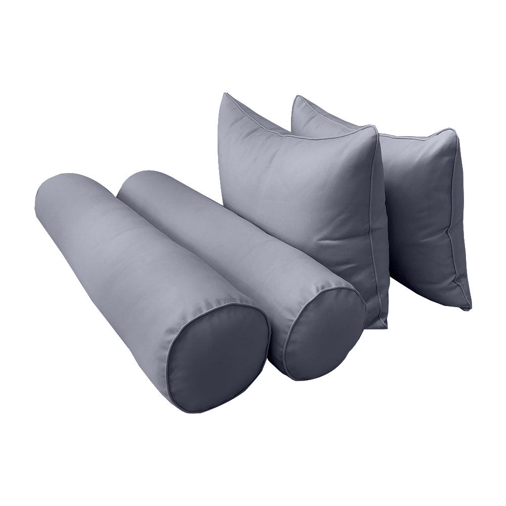 STYLE 4 Pillow & Bolster Cushion for Outdoor Indoor Daybed Porch Swing Bed Full Size | COVERS ONLY |