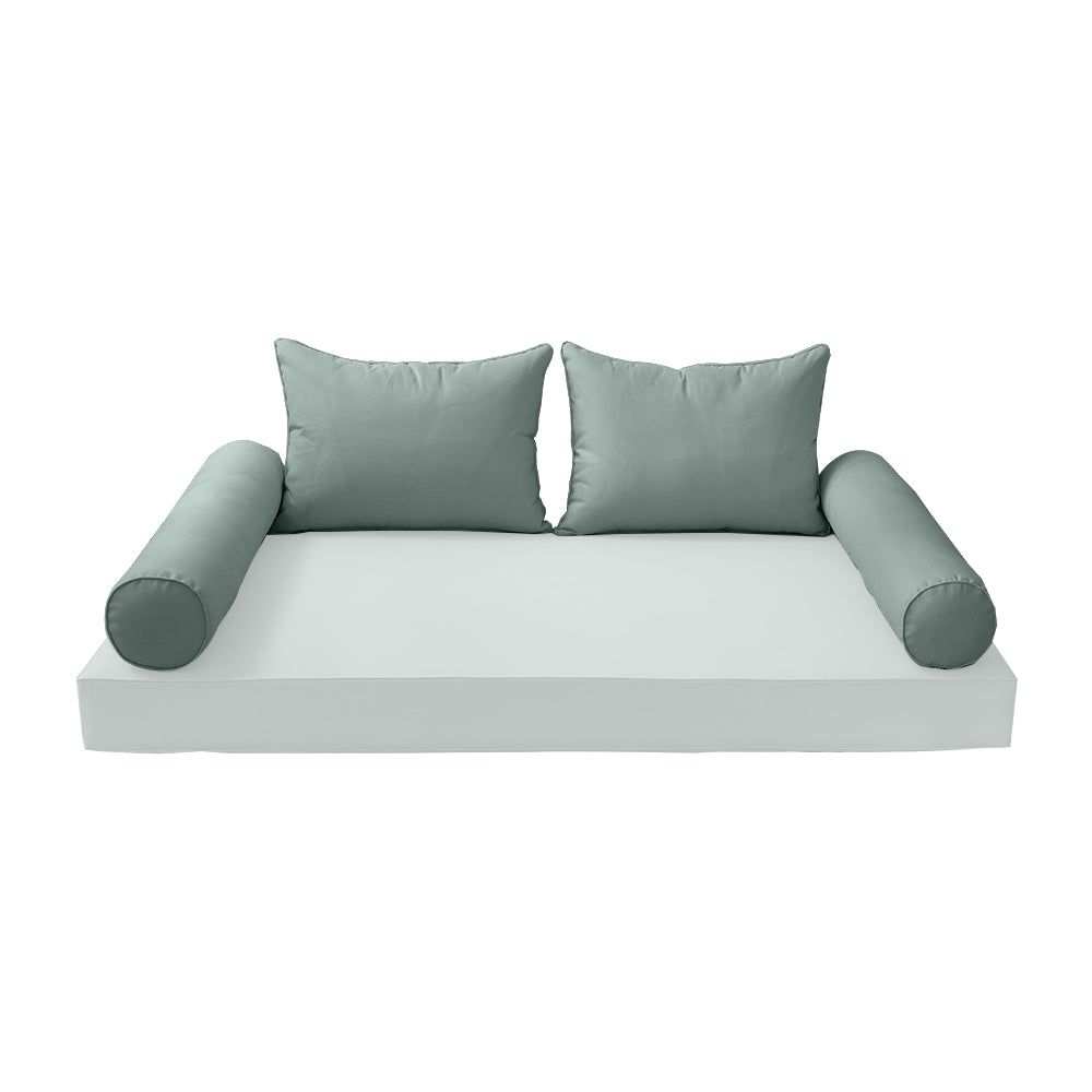 STYLE 4 Pillow & Bolster Cushion for Outdoor Indoor Daybed Porch Swing Bed Full Size | COVERS ONLY |