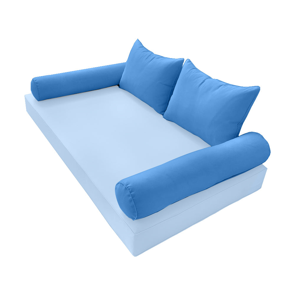 STYLE 4 Pillow & Bolster Cushion for Outdoor Indoor Daybed Porch Swing Bed Full Size | COVERS ONLY |