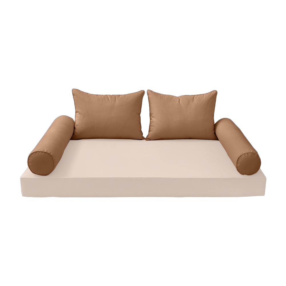 STYLE 4 Pillow & Bolster Cushion for Outdoor Indoor Daybed Porch Swing Bed Full Size | COVERS ONLY |