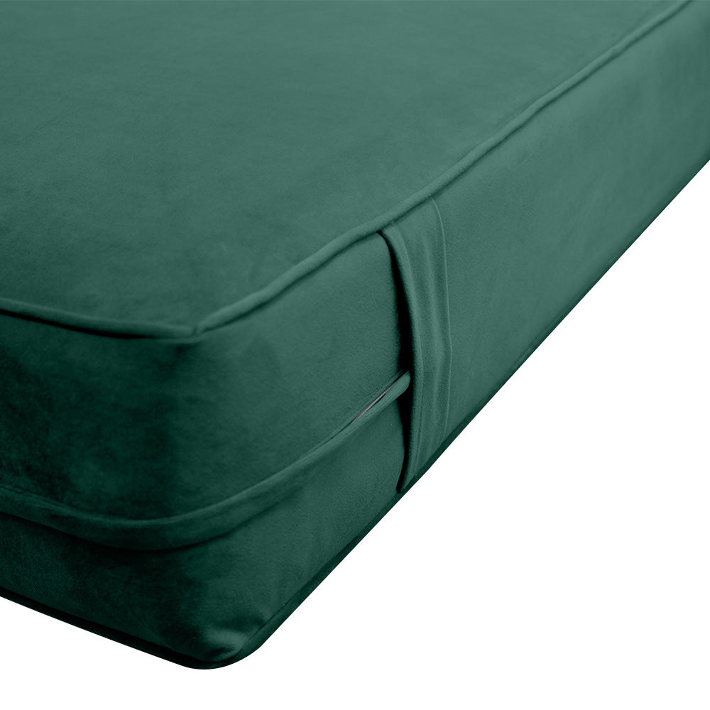 STYLE V5 - Velvet Indoor Daybed Mattress Bolster Pillow |COVERS ONLY|
