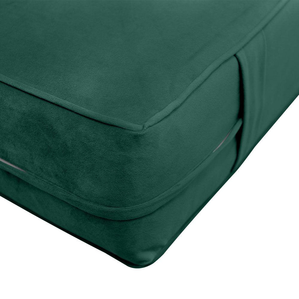 STYLE V2 - Velvet Indoor Daybed Mattress Bolster Backrest Cushion Pillow |COVERS ONLY|