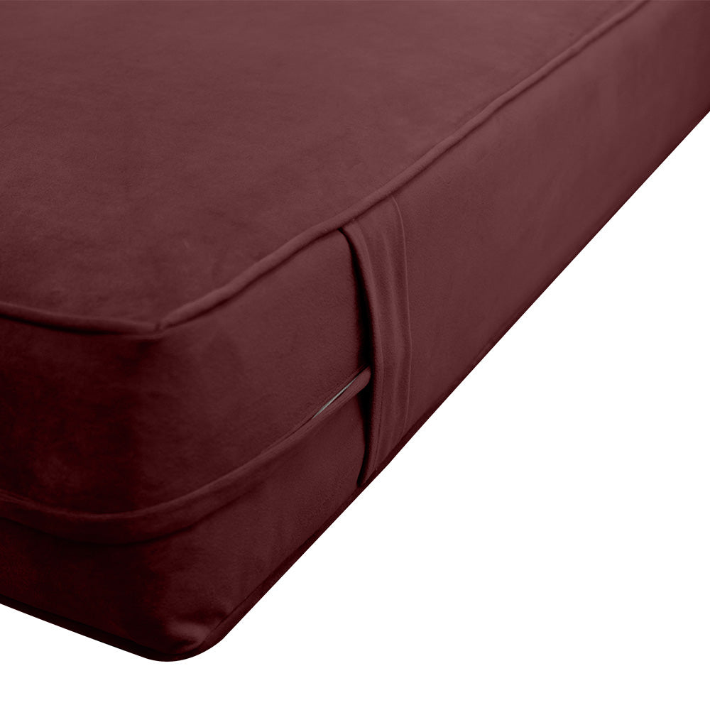 STYLE V6 - Velvet Indoor Daybed Mattress Bolster Pillow |COVERS ONLY|