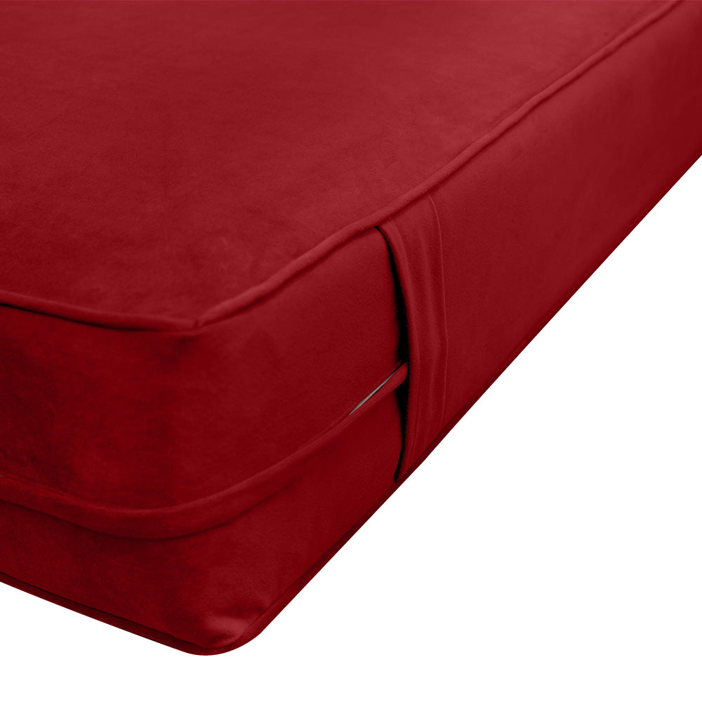 STYLE V6 - Velvet Indoor Daybed Mattress Bolster Pillow |COVERS ONLY|