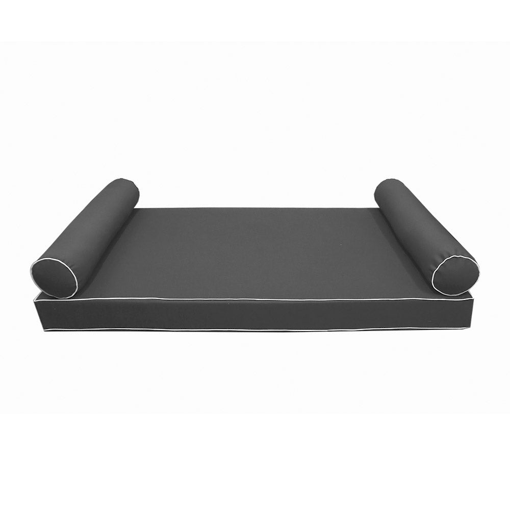STYLE 5 - Mattress & Pillow Bolster Cushion Cover and Insert for Outdoor Indoor Daybed Porch Swing Bed Twin-XL Size