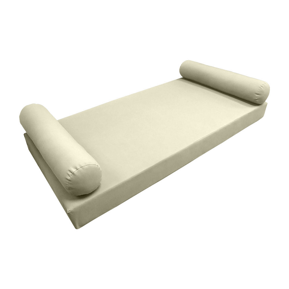 Modern outdoor daybed cushion set with two bolsters and two pillows, ideal for patio, porch, or indoor lounge spaces. — cover only